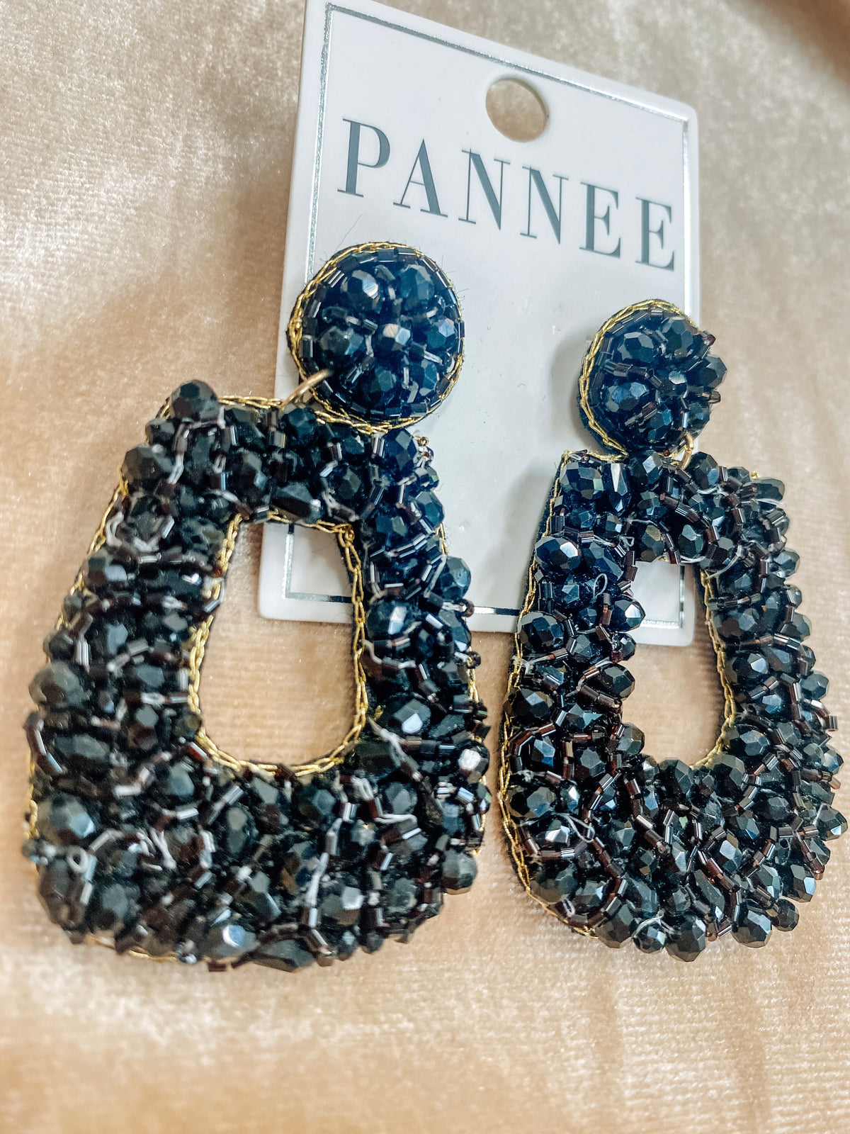 Pannee Black Beaded Earrings