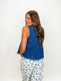 Denim Flare Peplum Tank Top