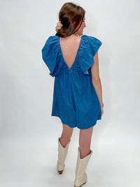 Denim Ruffle Romper