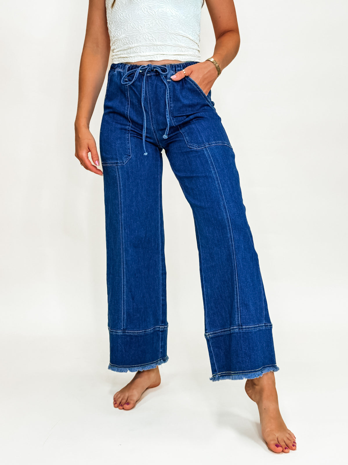 Blue Haze Drawstring Denim Jeans
