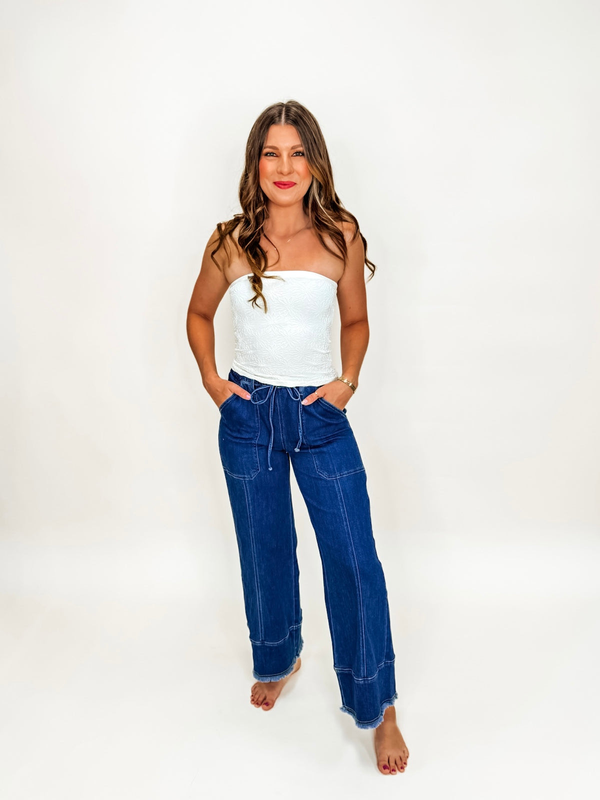 Blue Haze Drawstring Denim Jeans