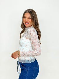 Rose Mist Sheer Mesh Top