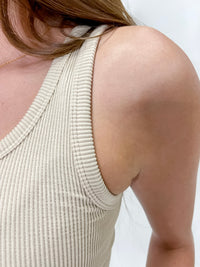 Ready To Board Ribbed Tank - Tan