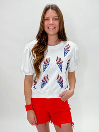 Patriotic Ice Cream Sequin Tee
