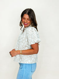 Daisy Dusk Puff Sleeve Blouse- Cream