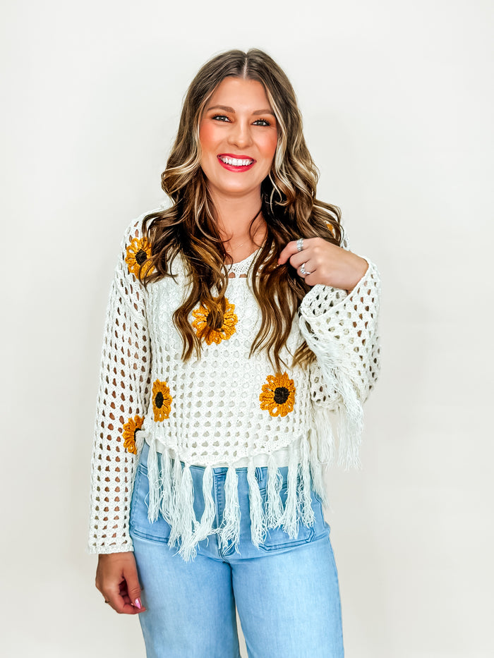 Sunflower Fields Crochet Hoodie