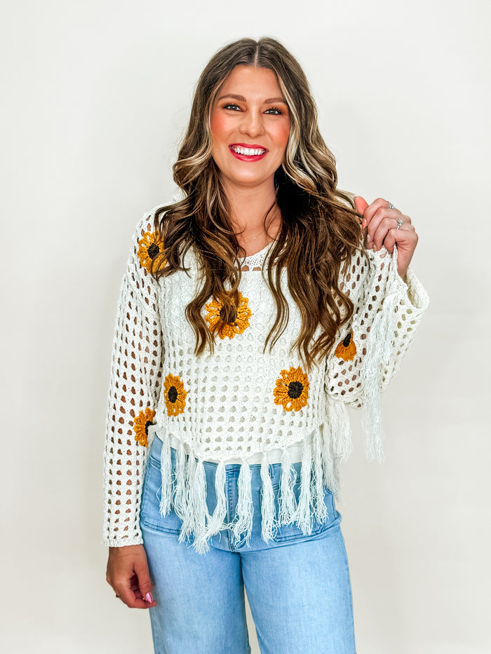 Sunflower Fields Crochet Hoodie