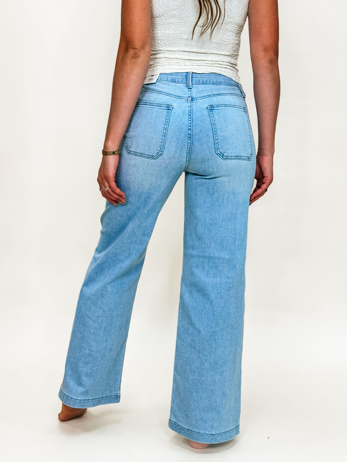 Just Black Denim Light Wash Mini Patch Pocket Jeans