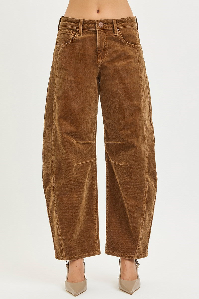 Risen Teddy Bear Corduroy Barrel Jeans