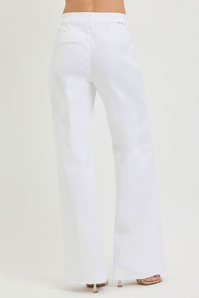 Risen Sculpt & Sleek Wide Leg White Denim Jean