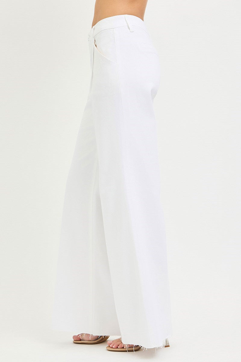 Risen Sculpt & Sleek Wide Leg White Denim Jean