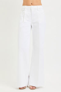 Risen Sculpt & Sleek Wide Leg White Denim Jean
