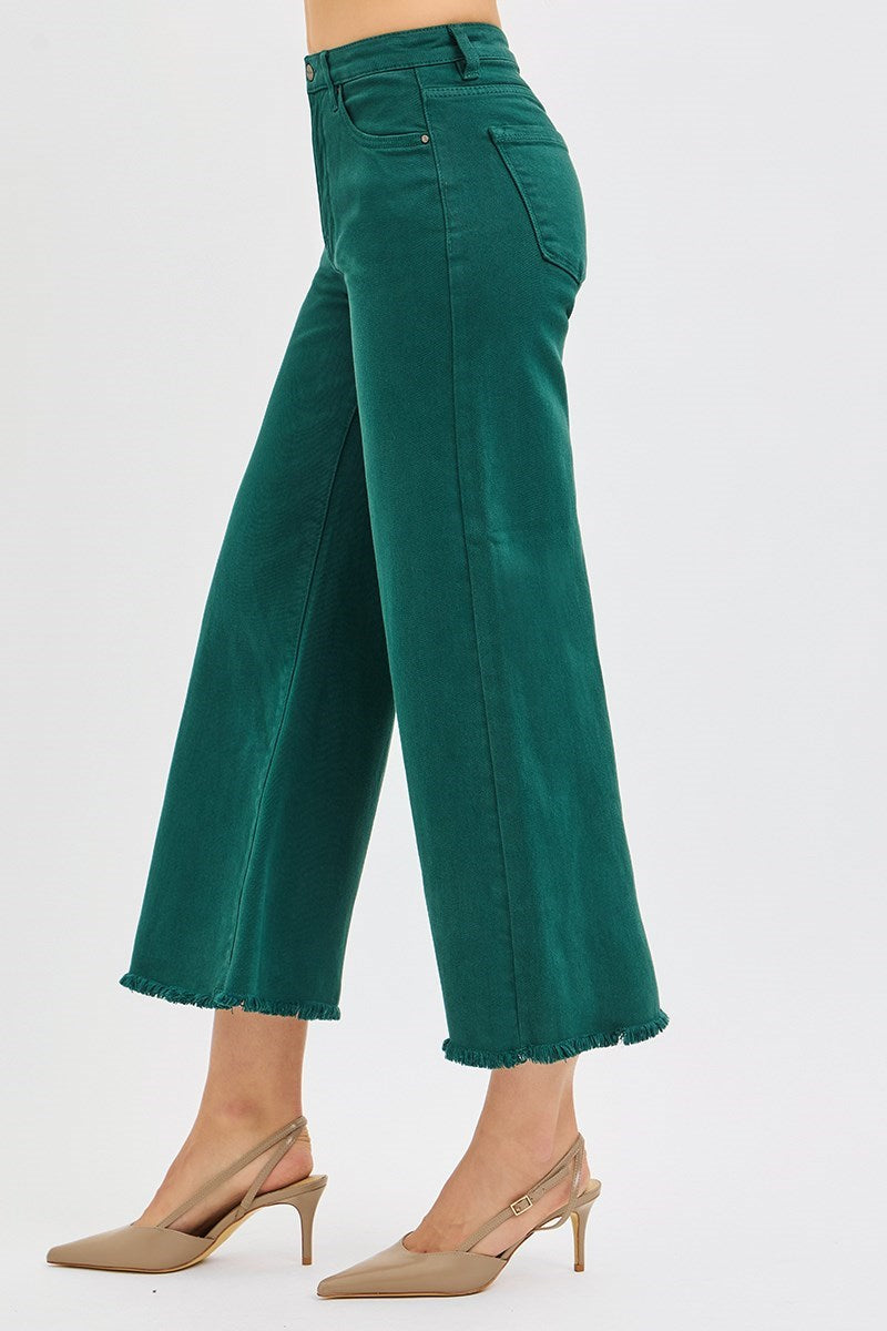Risen Evergreen High Rise Wide Leg Crop Jeans
