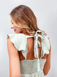 Dime Store Cowgirl Ruffle Dress-Green