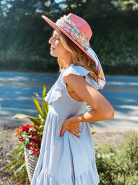 Dime Store Cowgirl Ruffle Dress- Blue